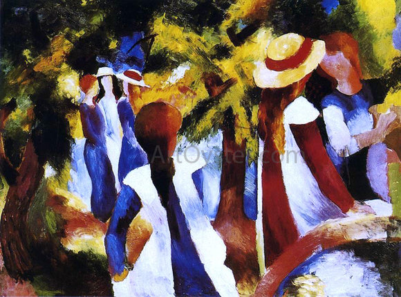  August Macke Girls under Trees - Art Print