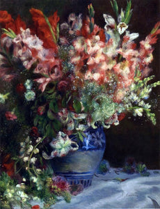  Pierre Auguste Renoir Gladiolas in a Vase - Art Print