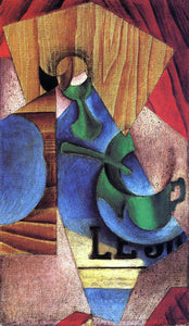 Juan Gris Glass, Cup and Newspaper - Art Print