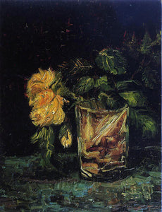  Vincent Van Gogh Glass with Roses - Art Print