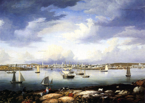  Fitz Hugh Lane Gloucester from Rocky Neck - Art Print