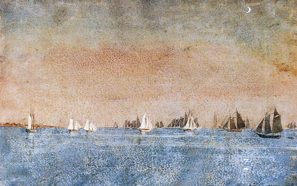  Winslow Homer Gloucester Harbor, Fishing Fleet - Art Print