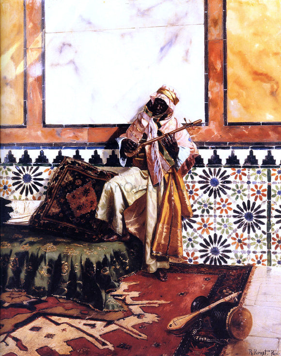  Rudolph Ernst Gnaoua in a North African Interior - Art Print