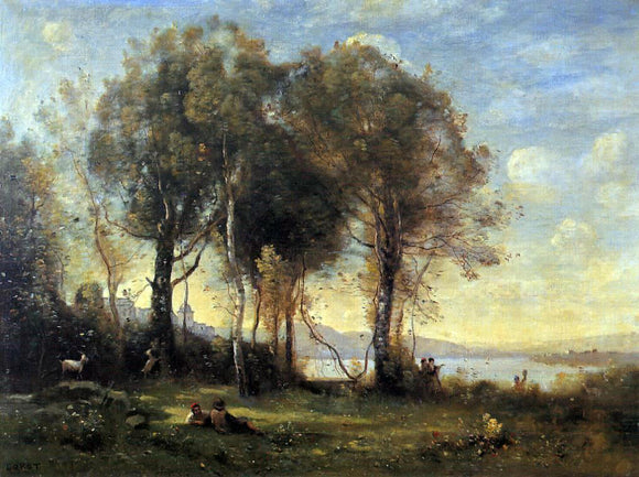  Jean-Baptiste-Camille Corot Goatherds on the Borromean Islands - Art Print