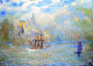  Theodore Earl Butler Goelettes in the Port of New York - Art Print