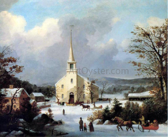  George Henry Durrie Going to Church - Art Print