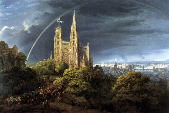  Karl Friedrich Schinkel Gothic Cathedral with Imperial Palace - Art Print
