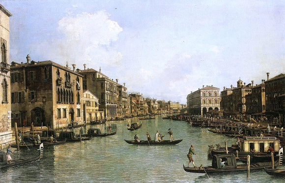  Canaletto At the Grand Canal from the Campo Santa Sofia Towards the Rialto Bridge - Art Print