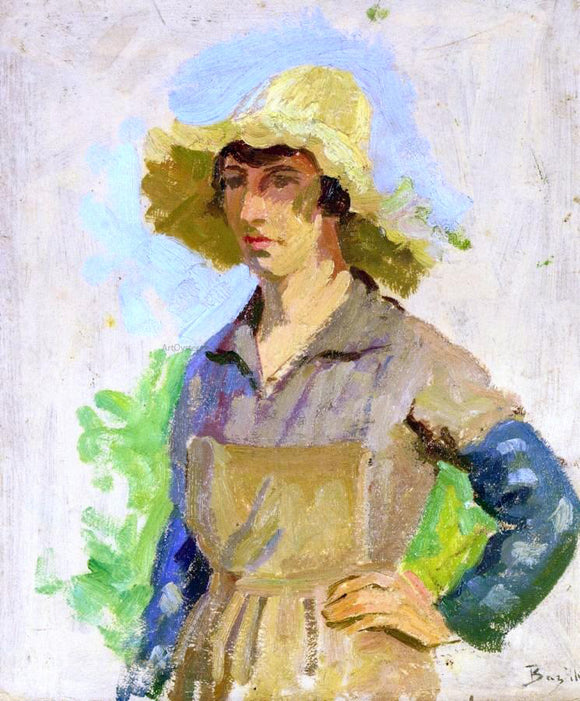  Jean Frederic Bazille Grape Picker in a Yellow Hat - Art Print
