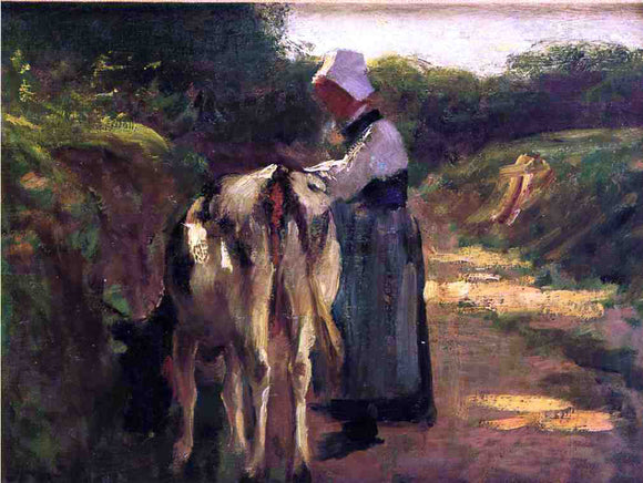  Edward Potthast Grazing by the Roadside - Art Print