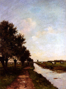  Victor Bauffe Grazing Cows In A Polder Landscape - Art Print