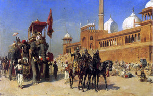  Edwin Lord Weeks Great Mogul and his Court Returning from the Great Mosque at Delhi, India - Art Print