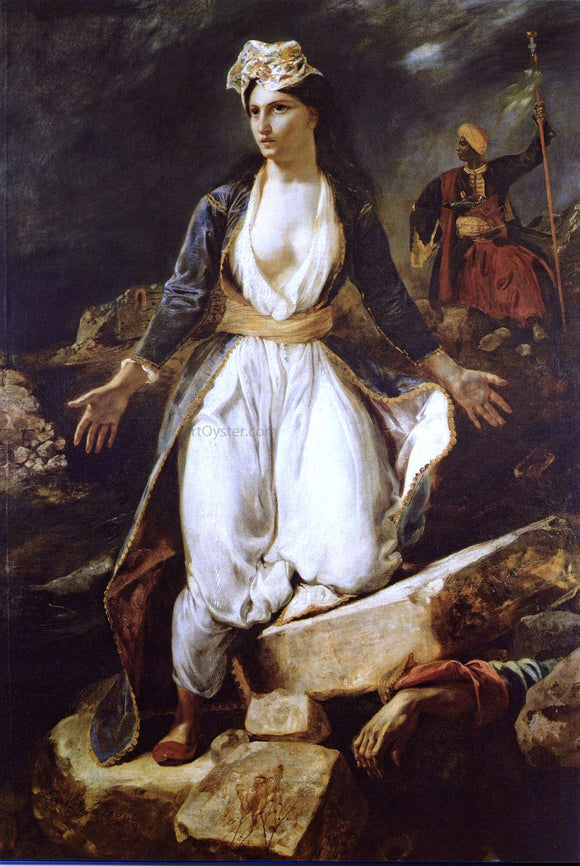  Eugene Delacroix Greece on the Ruins of Missolonghi - Art Print