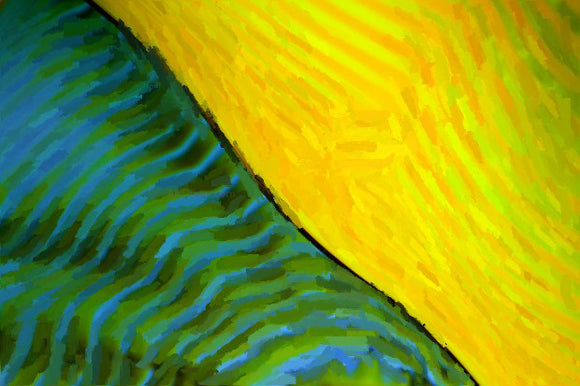  Our Original Collection Green and Yellow Abstract - Art Print