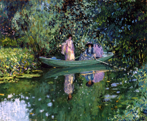  Frederick Carl Frieseke Grey Day on the River (also known as Two Ladies in a Boat) - Art Print