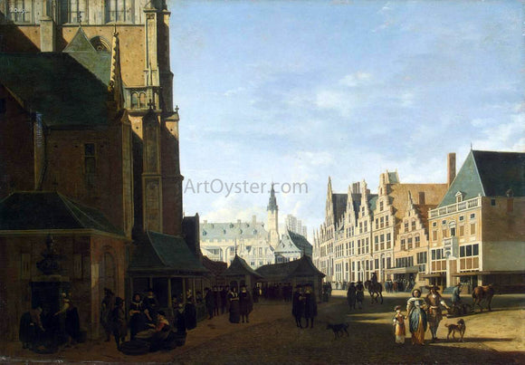  Gerrit Adriaensz Berckheyde Groote Market in Haarlem - Art Print