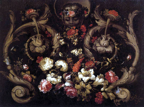  Gabriel De La Corte Grotesques with Flowers - Art Print