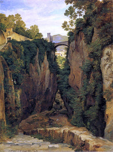  Heinrich Carl Reinhold Grotto near Sorrento with Bridge - Art Print