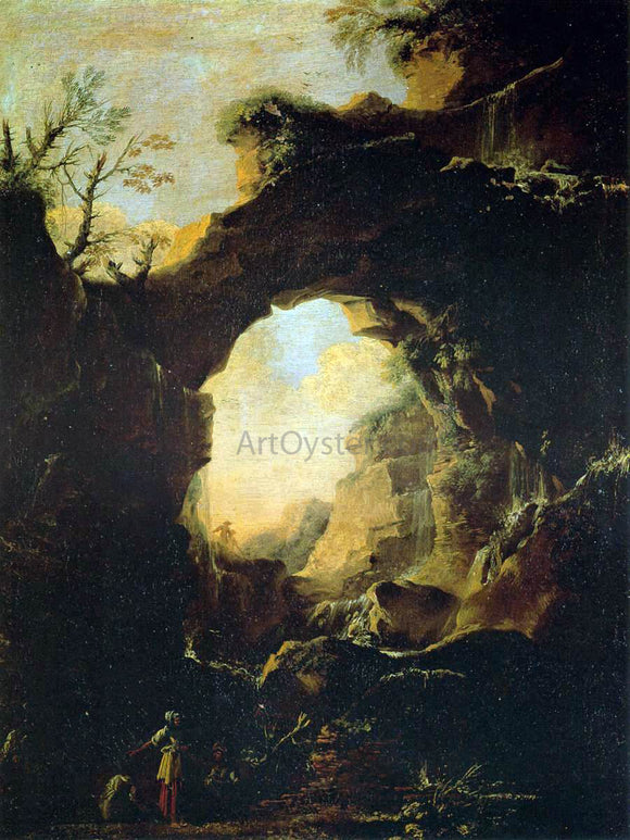  Salvator Rosa Grotto with Cascades - Art Print