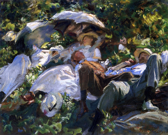  John Singer Sargent Group with Parasols (also known as A Siesta) - Art Print