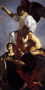  Cecco Del caravaggio Guardian Angel with Sts Ursula and Thomas - Art Print