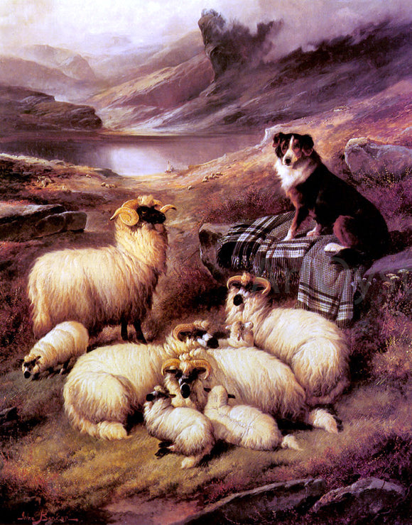  John Barker Guarding his Flock - Art Print