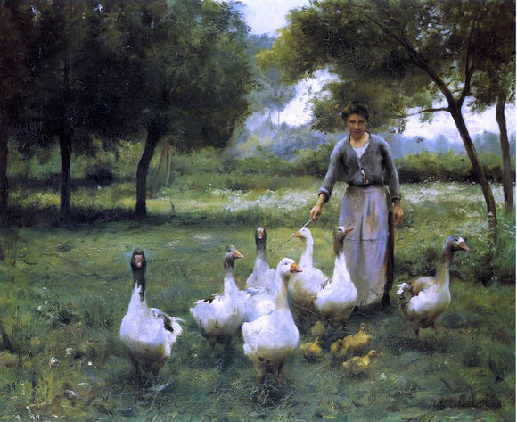  Therese Francoise Cotard-Dupre Guiding the Geese - Art Print