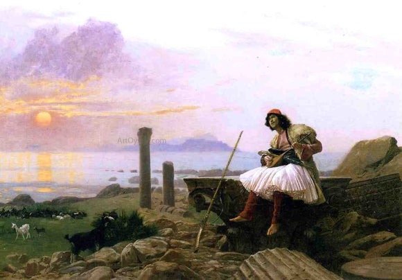  Jean-Leon Gerome Guitar Player (also known as Greek Sinter) - Art Print