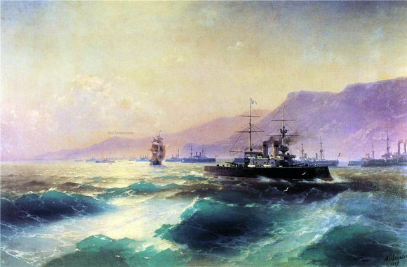  Ivan Constantinovich Aivazovsky Gunboat off Crete - Art Print