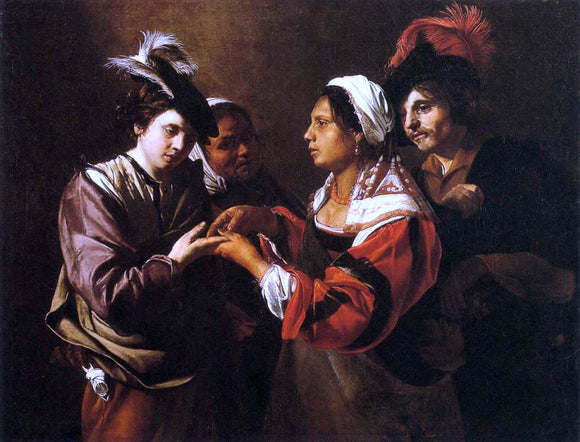  Bartolomeo Manfredi Gypsy Fortune Teller - Art Print
