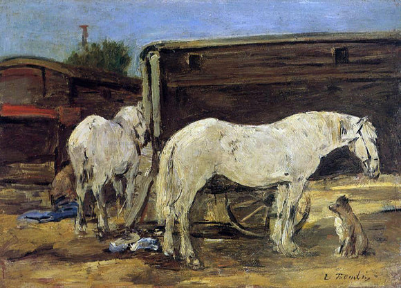  Eugene-Louis Boudin Gypsy Horses - Art Print