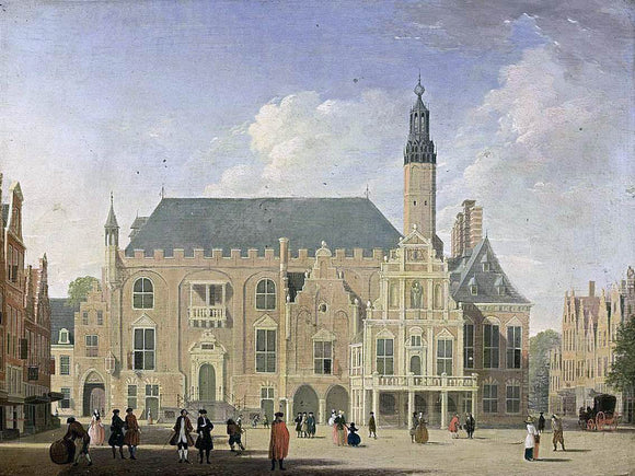  Jan Ten Compe Haarlem: View of the Town Hall - Art Print
