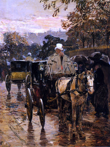  Frederick Childe Hassam Hackney Carriage, Rue Bonaparte (also known as Fiacre, Rue Bonaparte) - Art Print