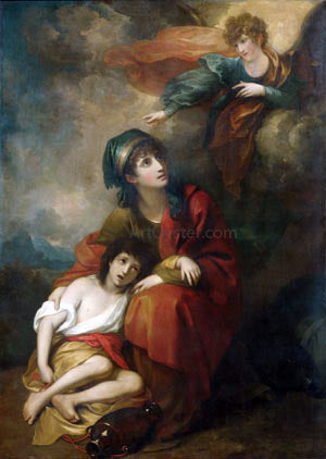  Benjamin West Hagar and Ishmael - Art Print