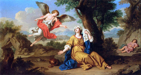  Giuseppe Bottani Hagar and the Angel - Art Print