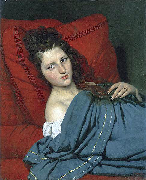  Joseph-Desire Court Half-length Woman Lying on a Couch - Art Print