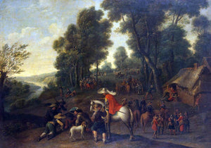  Pieter Snayers Halt of Horsemen in a Forest - Art Print