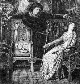  Dante Gabriel Rossetti Hamlet and Ophelia - Art Print