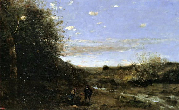  Jean-Baptiste-Camille Corot Hamlet and the Gravedigger - Art Print