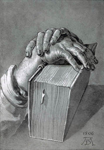  Albrecht Durer Hand Study with Bible - Art Print