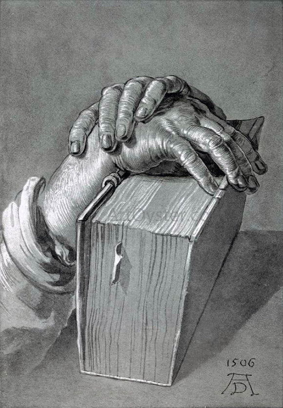  Albrecht Durer Hand Study with Bible - Art Print