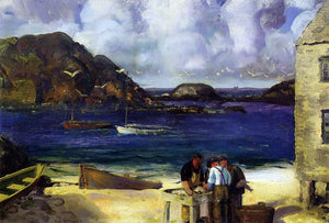  George Wesley Bellows Harbor at Monhegan (also known as Fishing Harbor, Monhegan Island) - Art Print