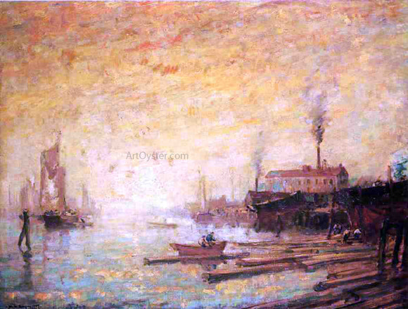  Henry Ward Ranger Harbor at Sunset, Moank, Connecticut - Art Print