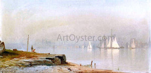  Alfred Thompson Bricher Harbor Scene and White Sails - Art Print