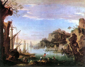  Salvator Rosa Harbour with Ruins - Art Print