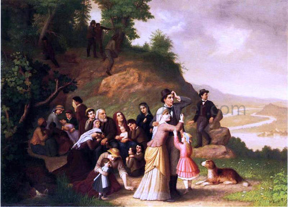  Hans Heinrich Bebie Harper's Ferry (also known as The Waiting Crowd) - Art Print