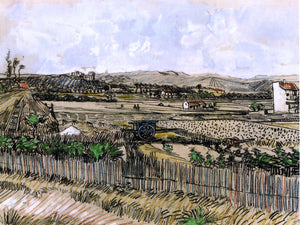  Vincent Van Gogh Harvest in Provence, at the Left Montmajour - Art Print