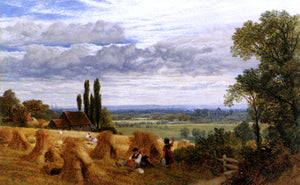  Frederick William Hulme Harvesting Near Newark Priory, Ripley, Surrey - Art Print