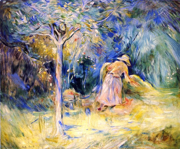  Berthe Morisot Haying at Mezy - Art Print