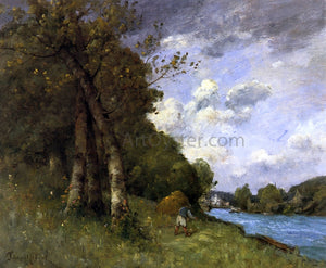  Paul Desire Trouillebert Haymaking in Brittany on the Banks of the River - Art Print